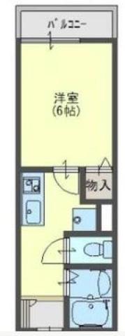 クレスト中町(1K/2階)の間取り写真
