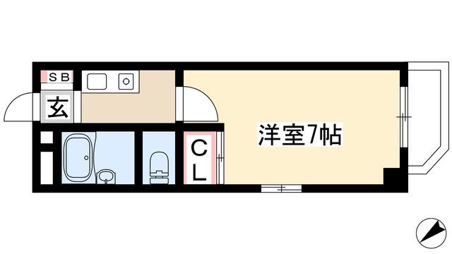 K-コート観月(1K/4階)の間取り写真