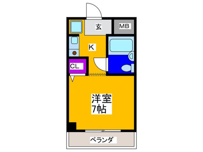 サンヒルズ和泉(1K/1階)の間取り写真