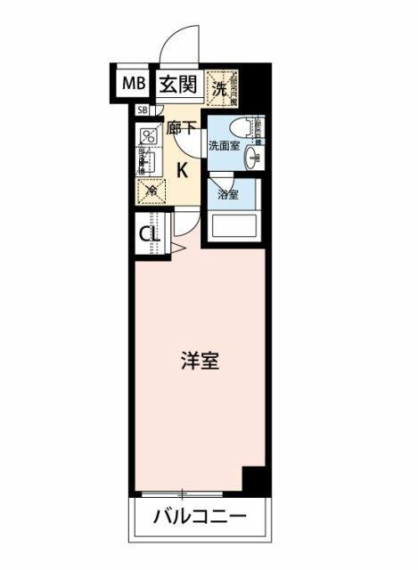 ベルシード千鳥町(1K/3階)の間取り写真