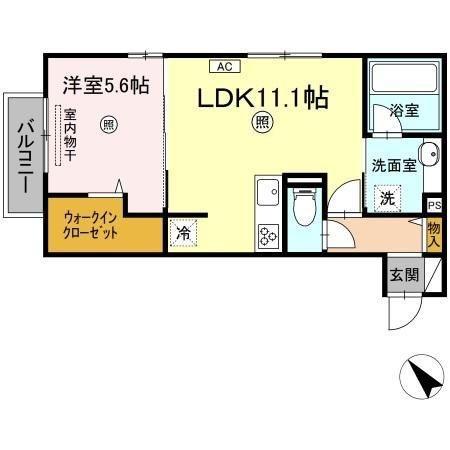 ETERNO DE SAGE(1LDK/2階)の間取り写真