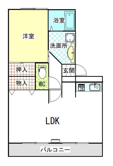 エスペランサT(1LDK/3階)の間取り写真