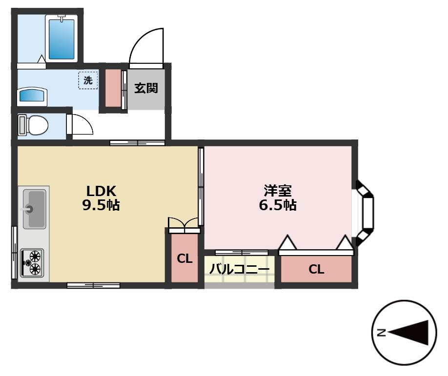 MS FLAT(1LDK/2階)の間取り写真