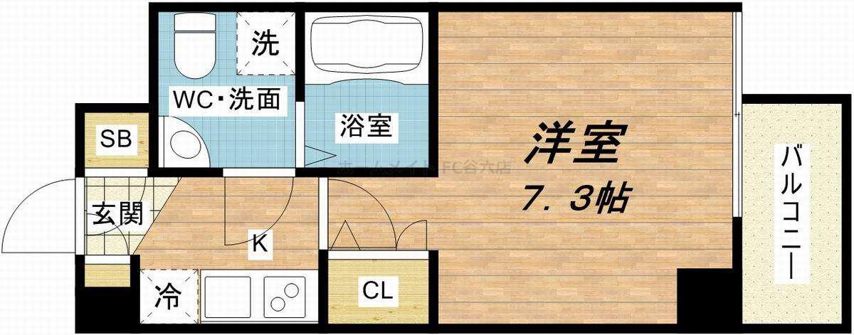 ミュプレ北浜イースト(1K/14階)の間取り写真