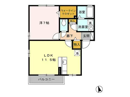 D-ROOM メイプルリーフ A202(1LDK/2階)の間取り写真