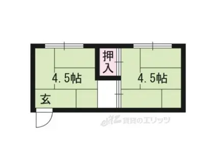 清雲荘(ワンルーム/1階)の間取り写真