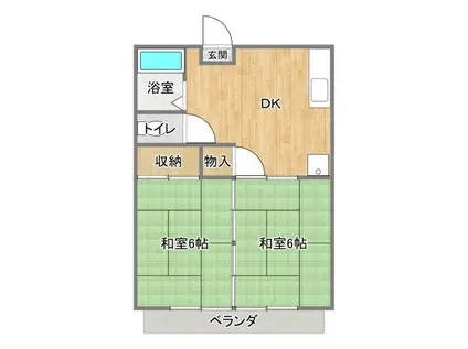 メゾンMM(2DK/2階)の間取り写真