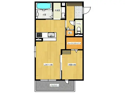 パークレークEZU(1LDK/3階)の間取り写真