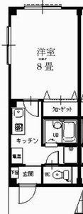 グランデージソラル(1K/1階)の間取り写真
