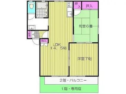 モトムス(2LDK/2階)の間取り写真