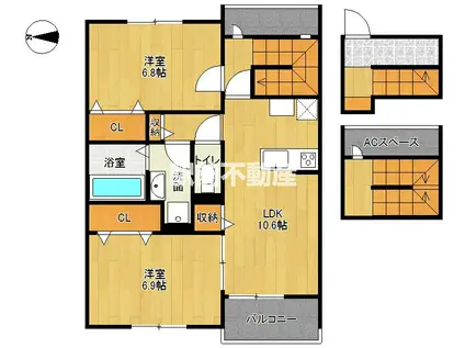 FAMILLE SAYANO(2LDK/3階)の間取り写真