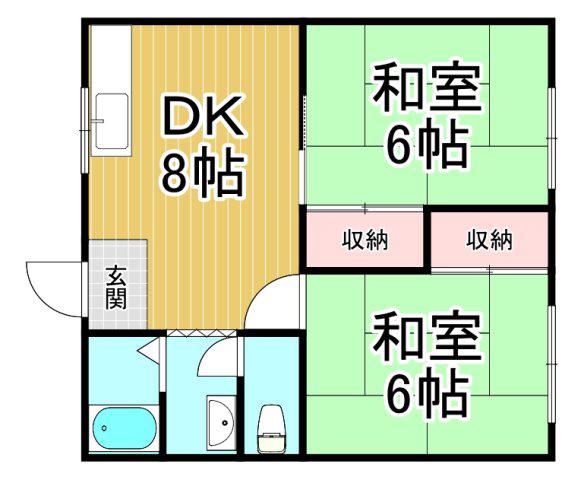 ミューズハイツ(2DK/2階)の間取り写真