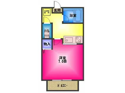 SATOハイツIII(1K/1階)の間取り写真