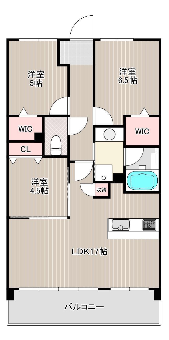グランフォーレ長府侍町(3LDK/2階)の間取り写真