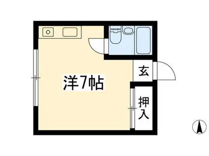 ハイツ平井(ワンルーム/2階)の間取り写真