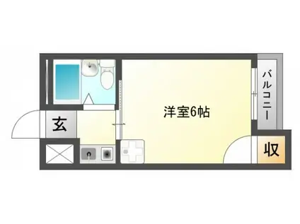 SUKEROKUハイツ(1K/2階)の間取り写真