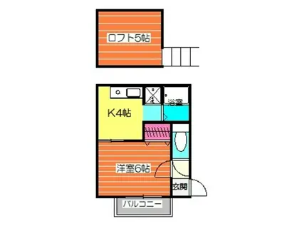 ステージ村田7(1K/2階)の間取り写真