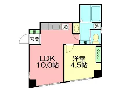 サウスフラット(2K/3階)の間取り写真