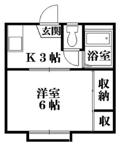エグゼ140 5号棟(1K/2階)の間取り写真