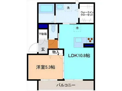 SH・セントラルガーデンズ御影(1LDK/2階)の間取り写真