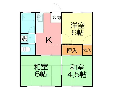 金手ハイツ(3DK/1階)の間取り写真