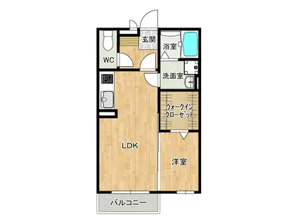 ソレイユサティ(1LDK/2階)の間取り写真