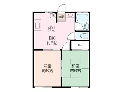 メゾンリラ(2DK/2階)の間取り写真