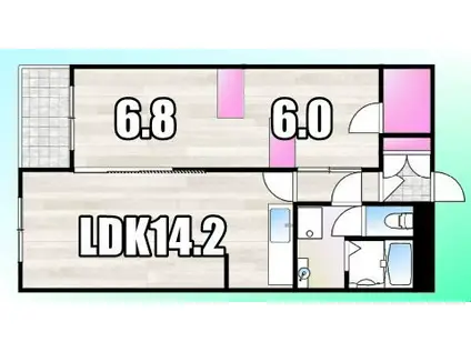 カーサ・ペロ八王子(2LDK/3階)の間取り写真