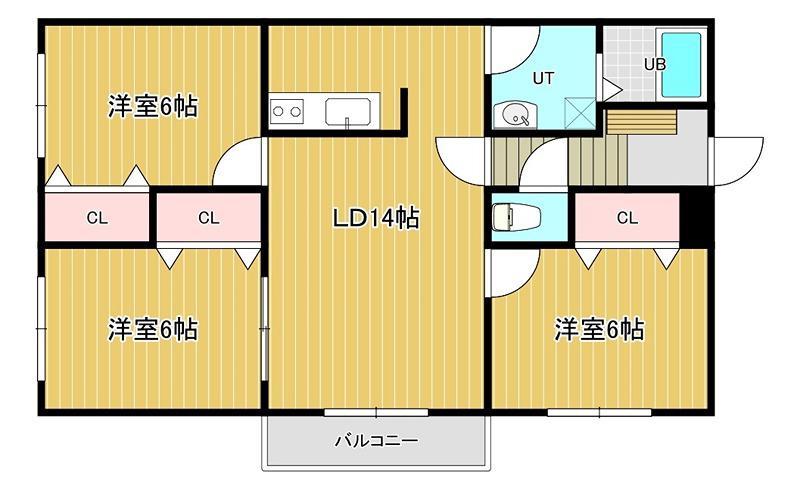 ラピュタハイツ(3LDK/1階)の間取り写真