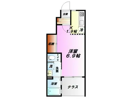 アクアリオ小田原(1K/1階)の間取り写真