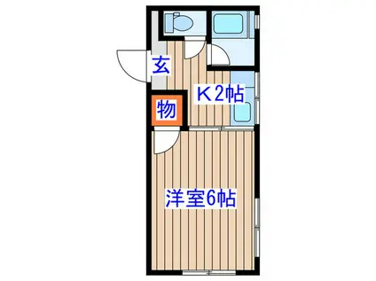 佐々木ビル(1K/2階)の間取り写真