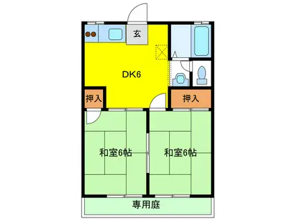 メゾンド・ブーペ(2DK/1階)の間取り写真