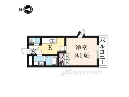 クィーンズ コート (1K/1階)の間取り写真