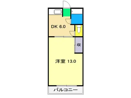 ロイヤル薊野(1DK/3階)の間取り写真