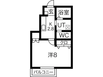 WEAL上野町(1K/1階)の間取り写真