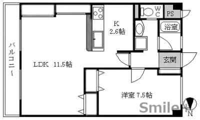 プロキオンI(1LDK/4階)の間取り写真