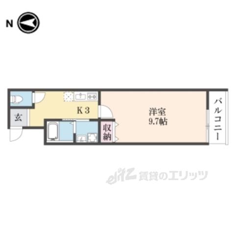 MAISONDOUCE浜大津(1K/4階)の間取り写真