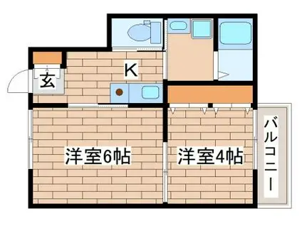 プリシィエイト(2K/1階)の間取り写真