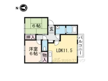 パークハイムA(2LDK/2階)の間取り写真