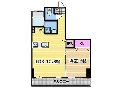 山田ビル(1LDK/3階)の間取り写真