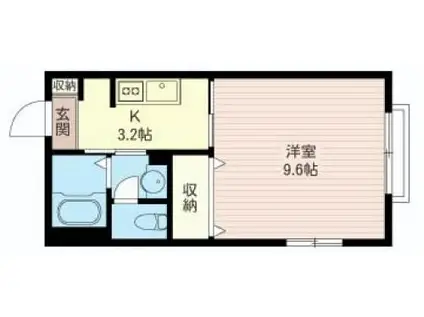 ニッセンコンフォート5(1K/1階)の間取り写真