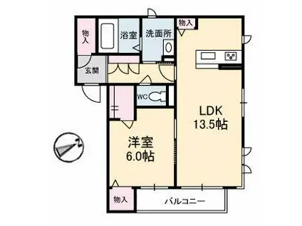 アプレシスタ ベレオ(1LDK/2階)の間取り写真