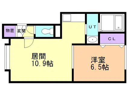PARCO PRESSO 宮の森(1LDK/1階)の間取り写真
