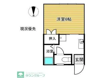 エクセル湘南A(1K/2階)の間取り写真