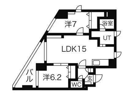 モンターナタワー(2LDK/6階)の間取り写真