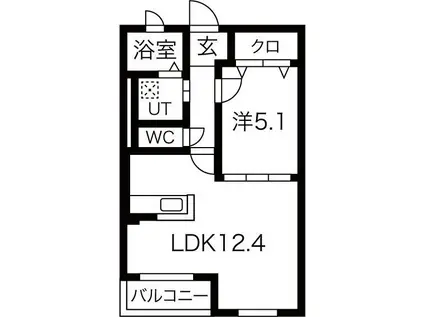 HEARTFUL VERANO(1LDK/4階)の間取り写真