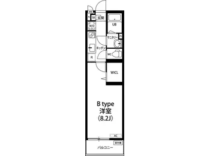 リブリメープル(1K/3階)の間取り写真