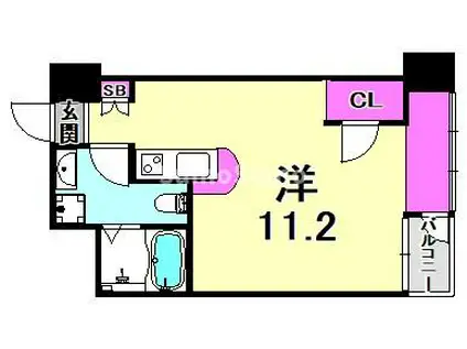 シャンブル杭瀬(ワンルーム/7階)の間取り写真