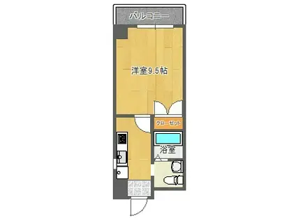 ライジングハイ千里山 山脇マンション(1K/1階)の間取り写真