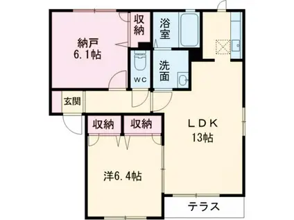 シャーメゾンたけとんぼB棟(1SLDK/1階)の間取り写真